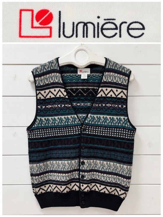 Lumiere Other - Lumière Vintage Unisex Patterned Knit Vest – L/G